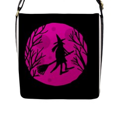 Halloween witch - pink moon Flap Messenger Bag (L) 