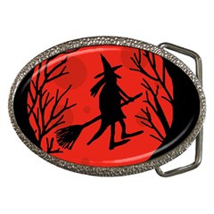 Halloween Witch - Red Moon Belt Buckles by Valentinaart