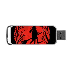 Halloween Witch - Red Moon Portable Usb Flash (one Side) by Valentinaart