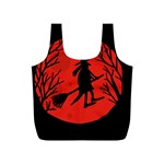 Halloween witch - red moon Full Print Recycle Bags (S)  Back