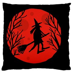 Halloween Witch - Red Moon Standard Flano Cushion Case (one Side) by Valentinaart