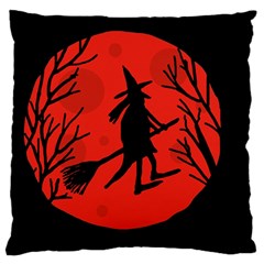 Halloween Witch - Red Moon Standard Flano Cushion Case (two Sides) by Valentinaart