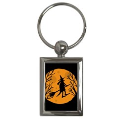 Halloween Witch - Orange Moon Key Chains (rectangle)  by Valentinaart