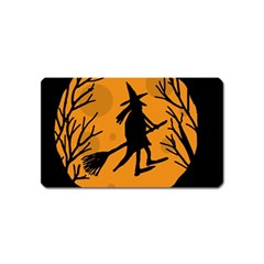 Halloween Witch - Orange Moon Magnet (name Card) by Valentinaart