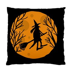 Halloween Witch - Orange Moon Standard Cushion Case (one Side) by Valentinaart