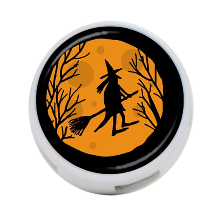 Halloween witch - orange moon 4-Port USB Hub (Two Sides) 