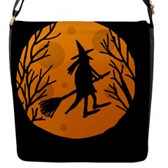 Halloween Witch - Orange Moon Flap Messenger Bag (s)