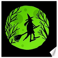 Halloween Witch - Green Moon Canvas 12  X 12   by Valentinaart