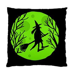 Halloween Witch - Green Moon Standard Cushion Case (one Side) by Valentinaart