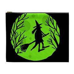 Halloween Witch - Green Moon Cosmetic Bag (xl) by Valentinaart