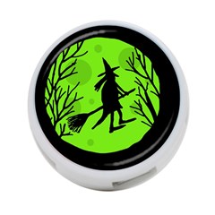 Halloween Witch - Green Moon 4-port Usb Hub (one Side) by Valentinaart