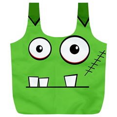 Halloween Frankenstein - Green Full Print Recycle Bags (l)  by Valentinaart