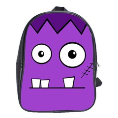 Halloween Frankenstein - Purple School Bags(large)  by Valentinaart