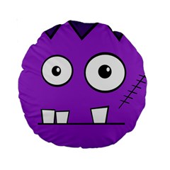 Halloween Frankenstein - Purple Standard 15  Premium Round Cushions by Valentinaart