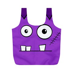 Halloween Frankenstein - Purple Full Print Recycle Bags (m)  by Valentinaart