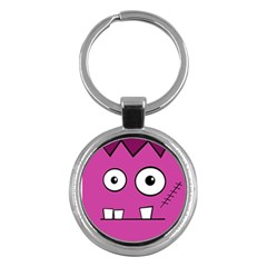 Halloween Frankenstein - Pink Key Chains (round)  by Valentinaart