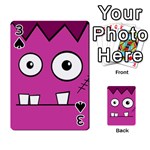 Halloween Frankenstein - pink Playing Cards 54 Designs  Front - Spade3