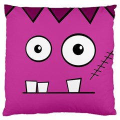 Halloween Frankenstein - Pink Large Cushion Case (one Side) by Valentinaart