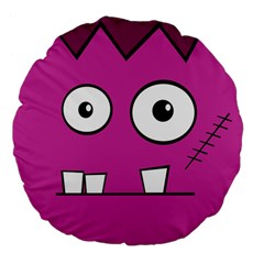 Halloween Frankenstein - Pink Large 18  Premium Flano Round Cushions by Valentinaart