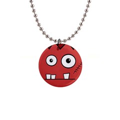 Halloween Frankenstein - Red Button Necklaces by Valentinaart