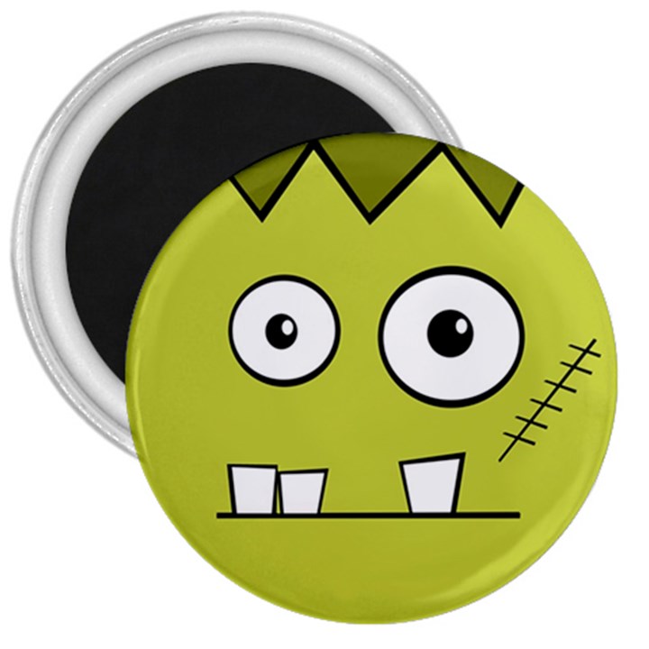 Halloween Frankenstein -Yellow 3  Magnets