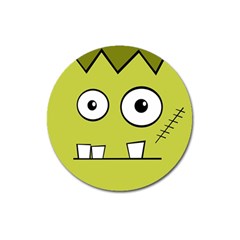 Halloween Frankenstein -yellow Magnet 3  (round) by Valentinaart