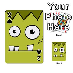 Halloween Frankenstein -yellow Playing Cards 54 Designs  by Valentinaart