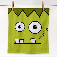 Halloween Frankenstein -yellow Face Towel by Valentinaart