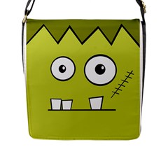 Halloween Frankenstein -yellow Flap Messenger Bag (l)  by Valentinaart