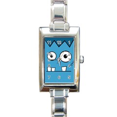 Halloween Frankenstein - Blue Rectangle Italian Charm Watch by Valentinaart