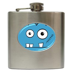 Halloween Frankenstein - Blue Hip Flask (6 Oz) by Valentinaart