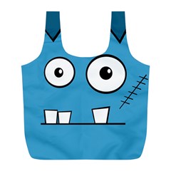 Halloween Frankenstein - Blue Full Print Recycle Bags (l)  by Valentinaart