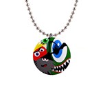 Halloween monsters Button Necklaces Front