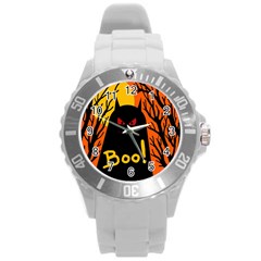 Halloween Monster Round Plastic Sport Watch (l) by Valentinaart