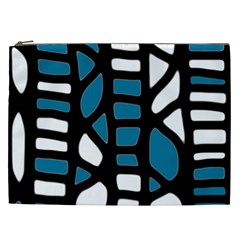 Blue Decor Cosmetic Bag (xxl)  by Valentinaart