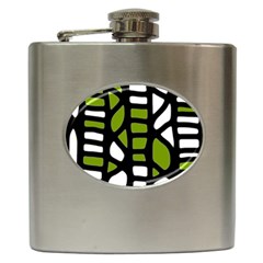Green Decor Hip Flask (6 Oz) by Valentinaart