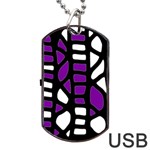 Purple decor Dog Tag USB Flash (Two Sides)  Front