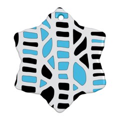 Light Blue Decor Snowflake Ornament (2-side) by Valentinaart