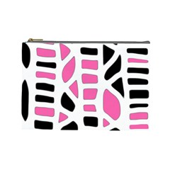 Pink Decor Cosmetic Bag (large)  by Valentinaart