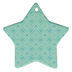 Light Blue Lattice Pattern Ornament (star)  by TanyaDraws