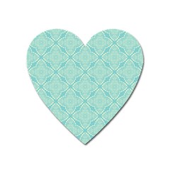 Light Blue Lattice Pattern Heart Magnet