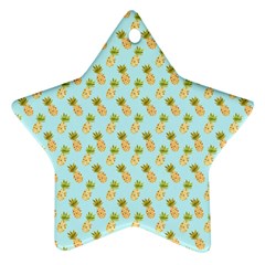 Tropical Watercolour Pineapple Pattern Ornament (star) 