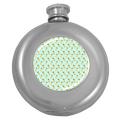 Tropical Watercolour Pineapple Pattern Round Hip Flask (5 Oz)