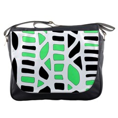 Light Green Decor Messenger Bags by Valentinaart