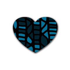 Deep Blue Decor Heart Coaster (4 Pack)  by Valentinaart