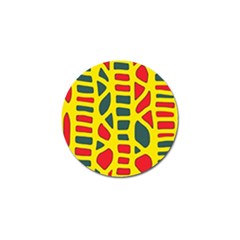 Yellow, Green And Red Decor Golf Ball Marker