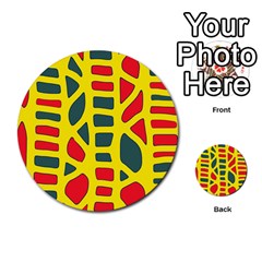 Yellow, Green And Red Decor Multi-purpose Cards (round)  by Valentinaart