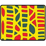 Yellow, green and red decor Double Sided Fleece Blanket (Medium)  58.8 x47.4  Blanket Back