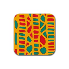 Abstract Decor Rubber Coaster (square)  by Valentinaart