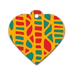 Abstract Decor Dog Tag Heart (two Sides) by Valentinaart